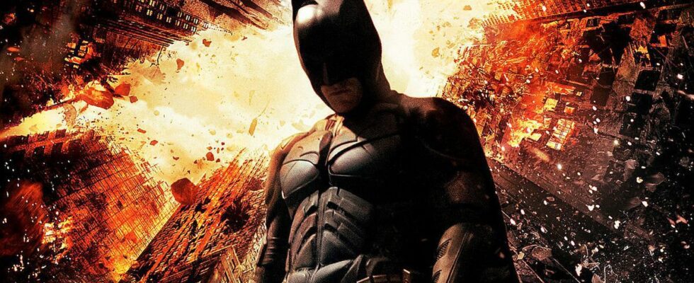 Christian Bale's Batman on The Dark Knight Rises poster