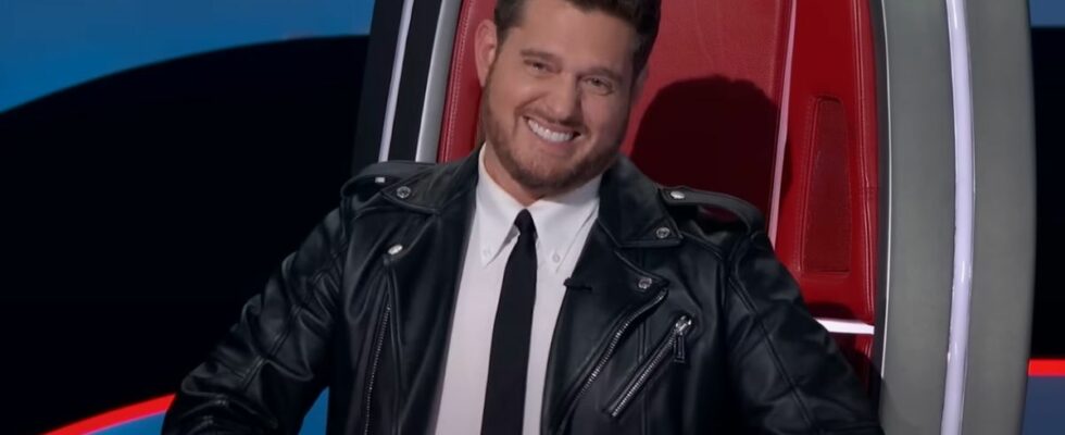 Michael Buble smiles on The Voice.