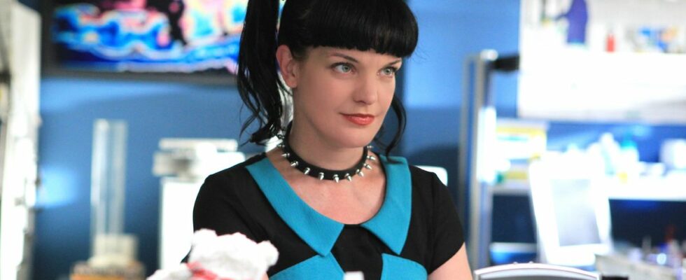 Pauley Perrette's Abby Sciuto in her lab on NCIS