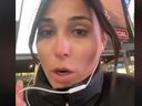 Une capture d'écran de TikTok de Veronica Skaia avertissant les femmes de la sécurité du TTC.