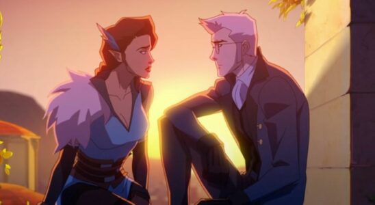 Vex and Percy talking in The Legend of Vox Machina Season 3x02