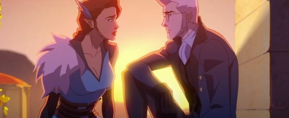 Vex and Percy talking in The Legend of Vox Machina Season 3x02