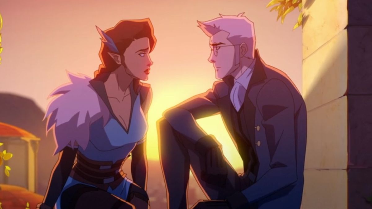 Vex and Percy talking in The Legend of Vox Machina Season 3x02