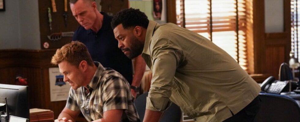 Patrick John Flueger as Officer Adam Ruzek, Jason Beghe as Sgt. Hank Voight, LaRoyce Hawkins as Officer Kevin Atwater —