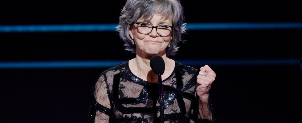 Sally Field receiving her Lifetime Achievement honor at the 2023 SAG Awards.