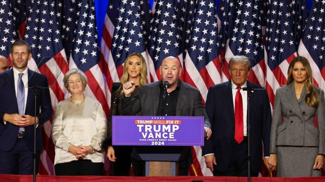 Dana White, le président de l'UFC, rend hommage à Donald Trump