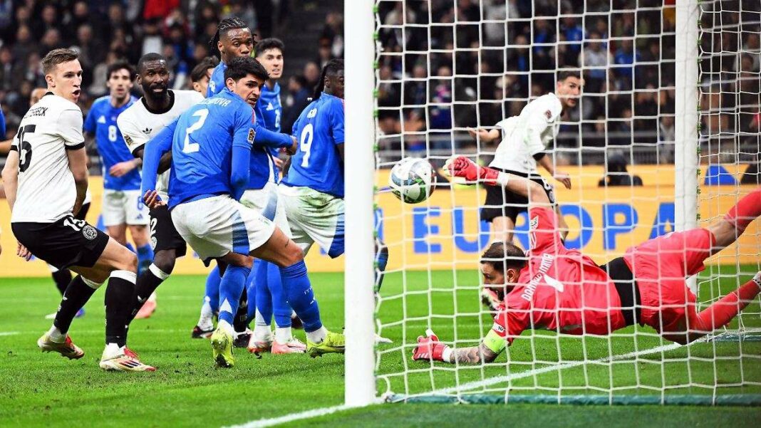 Quarts de finale de la Ligue des Nations : La DFB triomphe en Italie grâce à des têtes décisives, une première depuis 1986